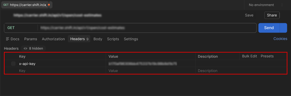 Postman x-api-key Header Setup